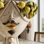Testa Zahira con Limoni h 30 cm — Uomo, Madreperla | Ceramica Caltagirone