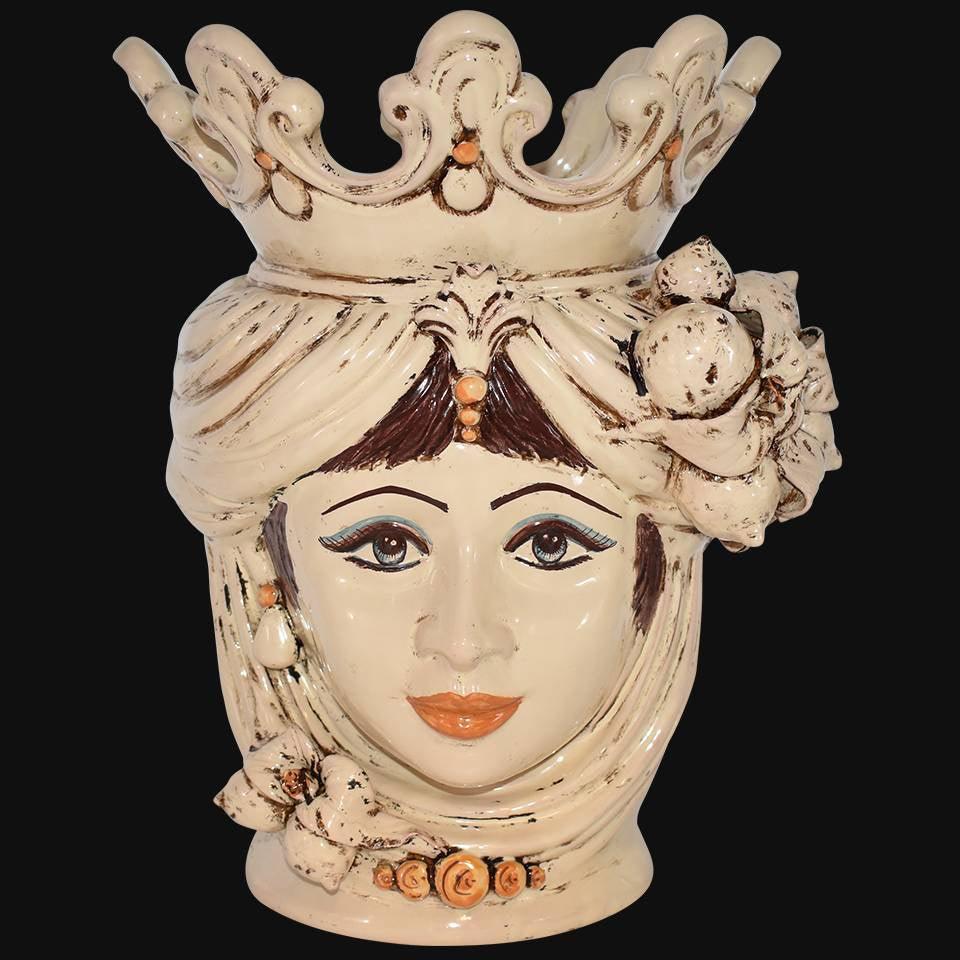 Testa h 40 limoni avorio donna - Ceramiche di Caltagirone Ceramiche di Caltagirone Sofia