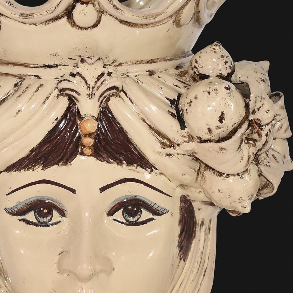 Testa h 40 limoni avorio donna - Ceramiche di Caltagirone Ceramiche di Caltagirone Sofia