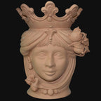 Testa h 40 limoni grezza in terracotta femmina Ceramiche di Caltagirone Sofia