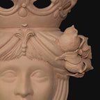 Testa h 40 limoni grezza in terracotta femmina Ceramiche di Caltagirone Sofia