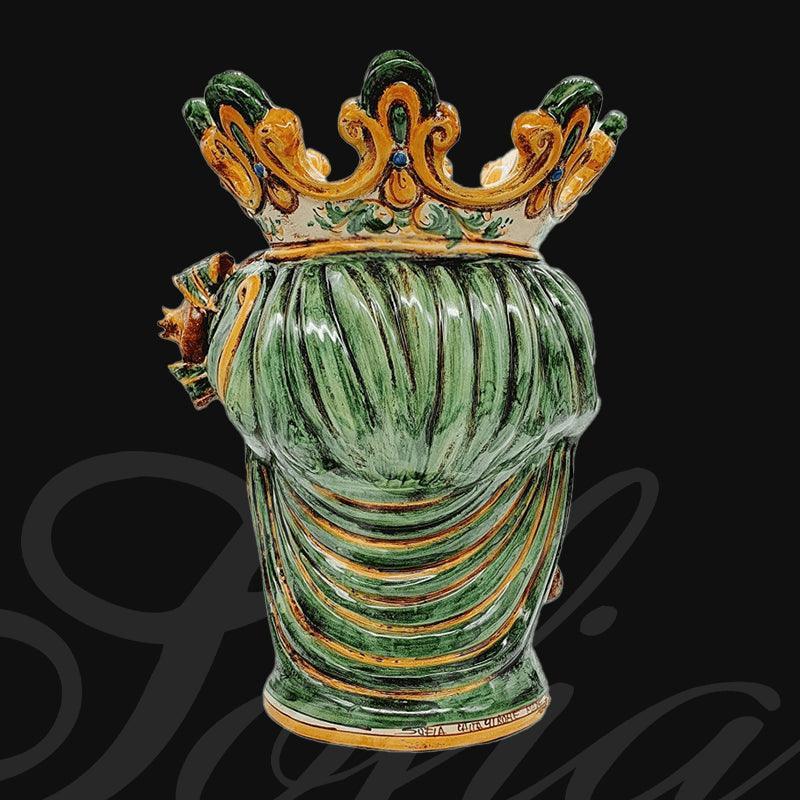 Testa di Moro con Melograni h 40 cm — Donna, Verde e Arancio