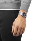 Tissot PRX Powermatic 80 T1374071105100 – Automatic black 40 mm watch, transparent case back, sapphire crystal, steel bracelet