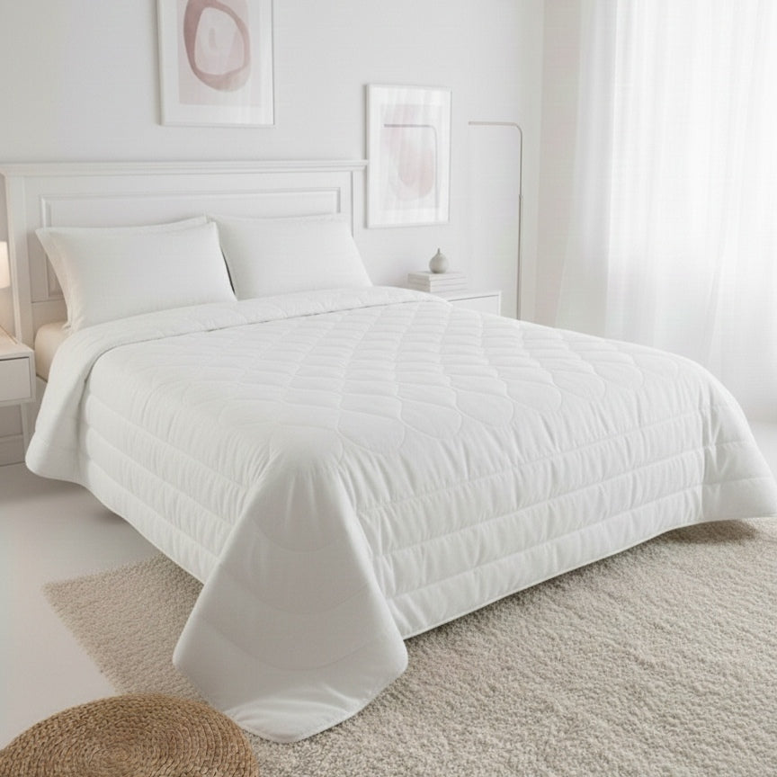 Double Quilted Bedspread LINEA AREA - 100% Cotton Handcrafted Made in Italy