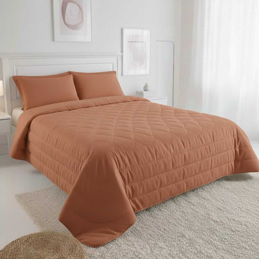 Double Quilted Bedspread LINEA AREA - 100% Cotton Handcrafted Made in Italy