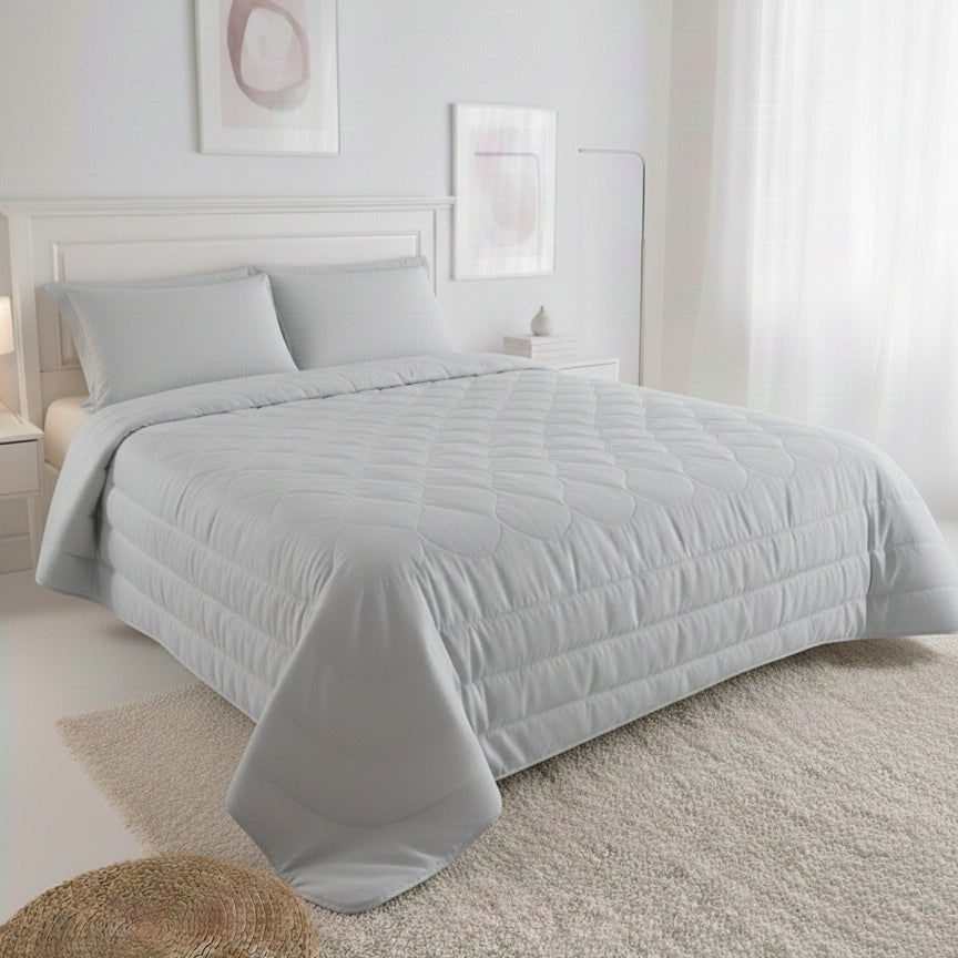 Double Quilted Bedspread LINEA AREA - 100% Cotton Handcrafted Made in Italy