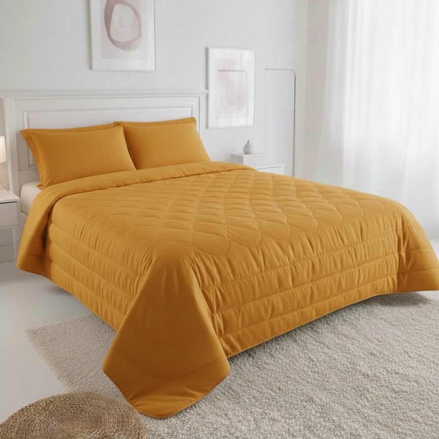 Double Quilted Bedspread LINEA AREA - 100% Cotton Handcrafted Made in Italy