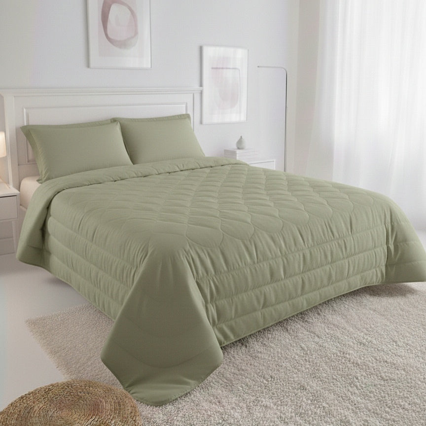 Double Quilted Bedspread LINEA AREA - 100% Cotton Handcrafted Made in Italy