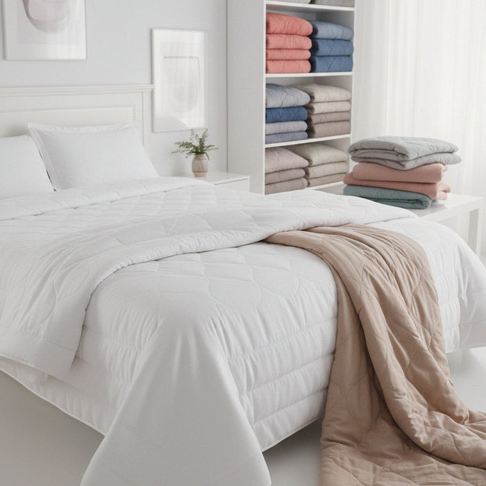 Double Quilted Bedspread LINEA AREA - 100% Cotton Handcrafted Made in Italy