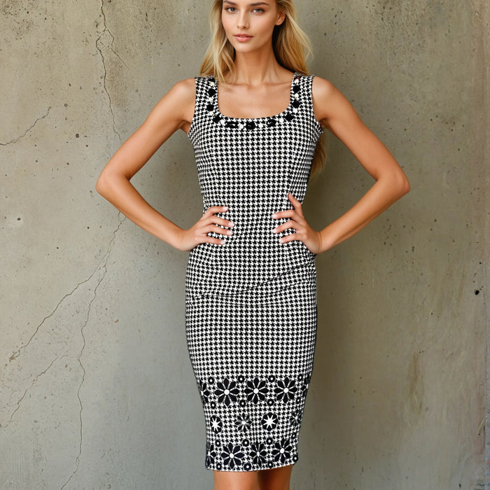 Houndstooth Sheath Dress