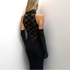 Black Lace American Sheath Dress