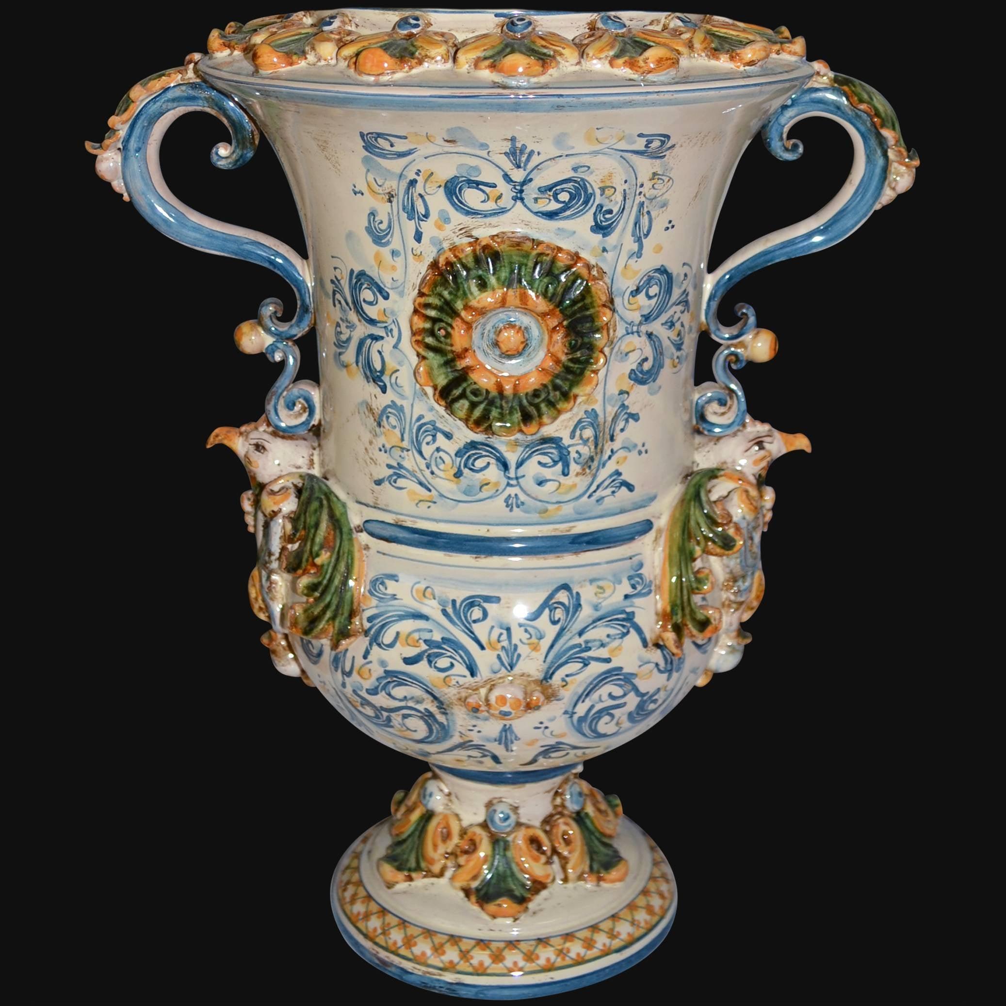 Vaso aquila h 35/50 plastico Sofia tricolore - Ceramiche di Caltagirone Sofia Ceramiche di Caltagirone Sofia