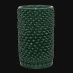 Vaso cilindro pigna di Caltagirone modellata a mano altezza 25 cm in verde antico Ceramiche di Caltagirone Sofia