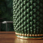 Vaso Cilindro Pigna in Ceramica di Caltagirone — Verde e Oro