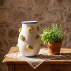 Vaso con limoni h 25 white and lemon in ceramica di Caltagirone Ceramiche di Caltagirone Sofia
