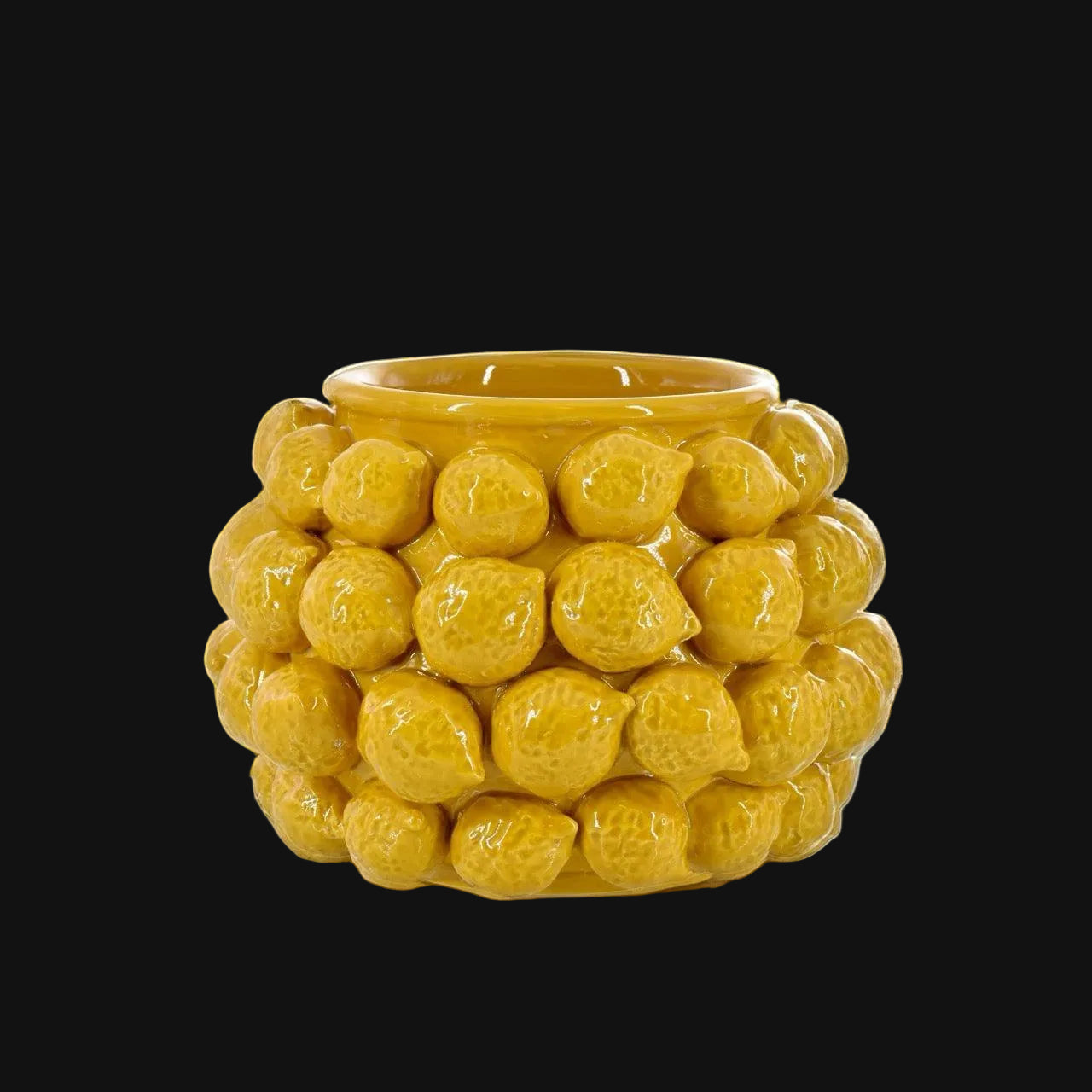 Vaso con Limoni in Ceramica di Caltagirone — Linea Decorativa