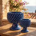 Vaso Mezza Pigna in Ceramica di Caltagirone — Blu Intenso