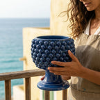 Vaso Mezza Pigna in Ceramica di Caltagirone — Blu Intenso