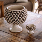 Vaso Mezza Pigna in Ceramica di Caltagirone — Madreperla Antichizzato