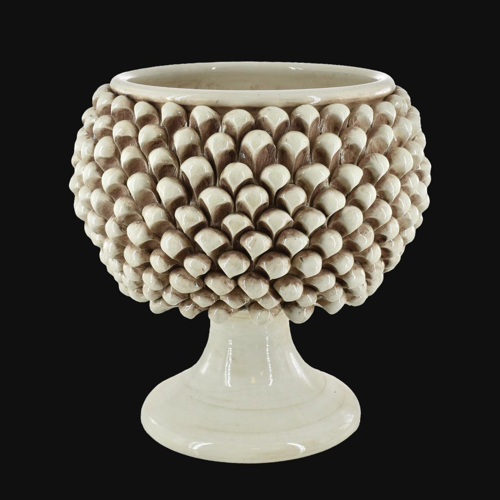 Vaso Mezza Pigna in Ceramica di Caltagirone — Madreperla Antichizzato