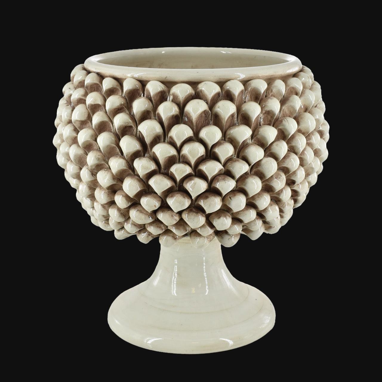 Vaso Mezza Pigna in Ceramica di Caltagirone — Madreperla Antichizzato