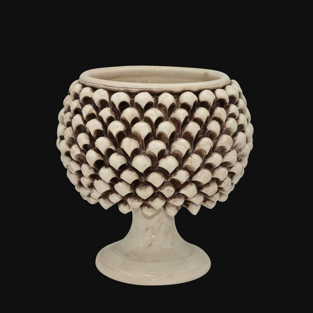 Vaso Mezza Pigna in Ceramica di Caltagirone — Madreperla Antichizzato