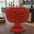 Vaso Mezza Pigna in Ceramica di Caltagirone — Rosso Fuoco