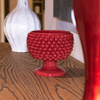 Vaso Mezza Pigna in Ceramica di Caltagirone — Rosso Fuoco