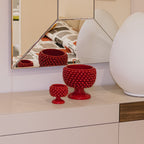 Vaso Mezza Pigna in Ceramica di Caltagirone — Rosso Fuoco