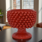 Vaso Mezza Pigna in Ceramica di Caltagirone — Rosso Fuoco