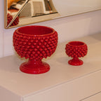 Vaso Mezza Pigna in Ceramica di Caltagirone — Rosso Fuoco