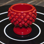 Vaso Mezza Pigna in Ceramica di Caltagirone — Rosso Fuoco