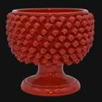 Vaso Mezza Pigna in Ceramica di Caltagirone — Rosso Fuoco