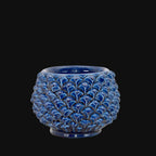 Half-pineapple vase with stand, intense blue, Caltagirone ceramic