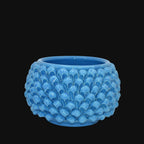 Vaso Mezza Pigna Senza Piede in Ceramica di Caltagirone — Turchese