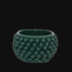 Vaso Mezza Pigna Senza Piede in Ceramica di Caltagirone — Verde Antico