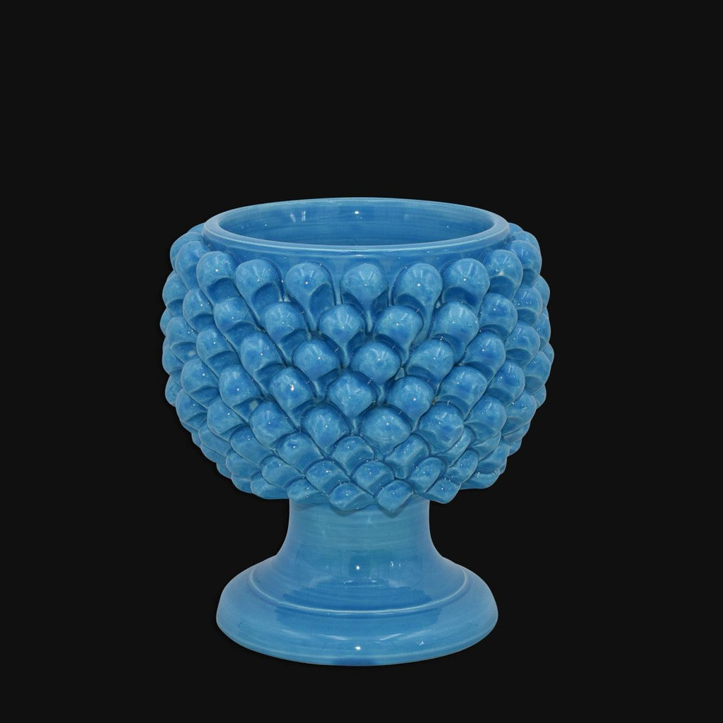 Vaso Mezza Pigna in Ceramica di Caltagirone — Turchese