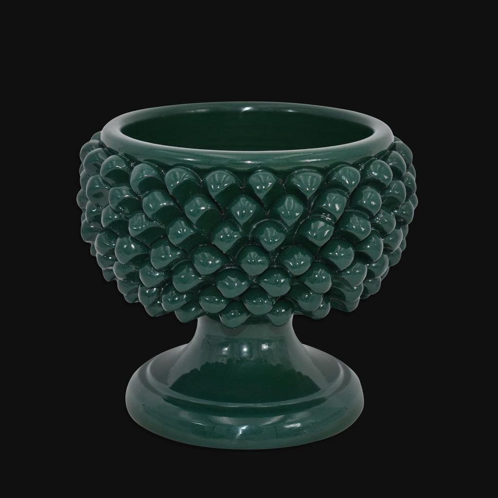 Vaso Mezza Pigna in Ceramica di Caltagirone — Verde Antico