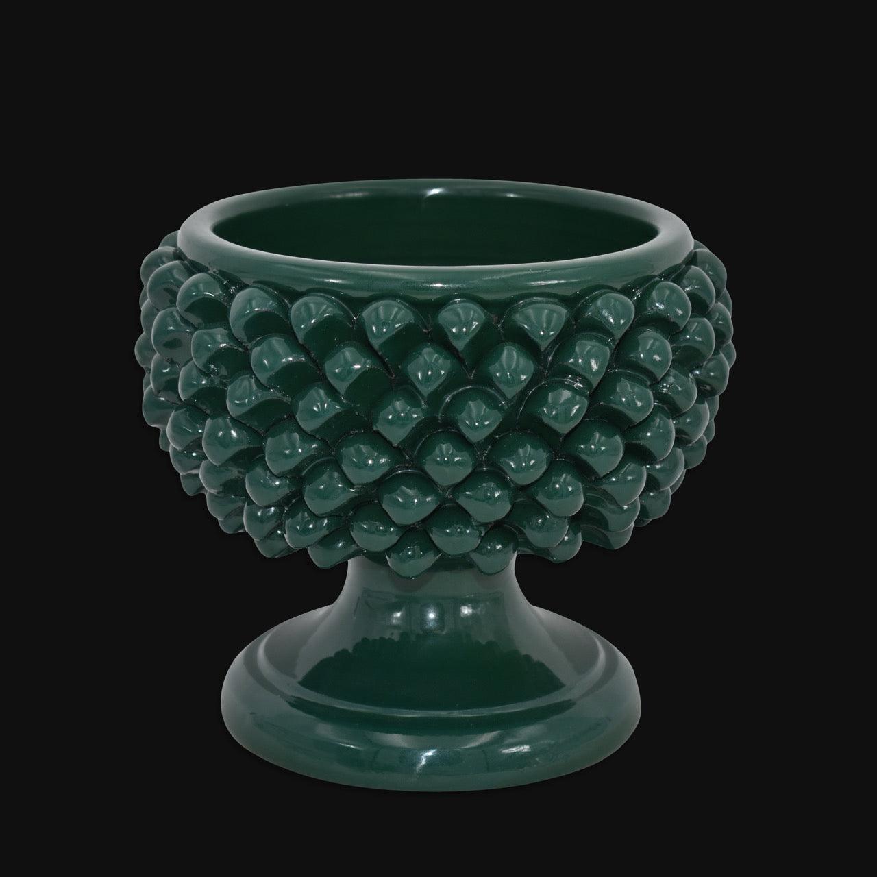 Vaso Mezza Pigna in Ceramica di Caltagirone — Verde Antico
