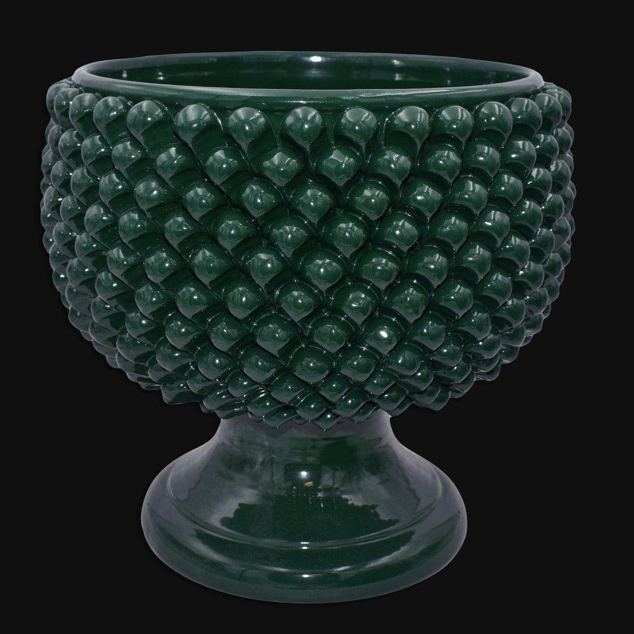 Vaso Mezza Pigna in Ceramica di Caltagirone — Verde Antico