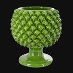 Vaso Mezza Pigna in Ceramica di Caltagirone — Verde Foglia