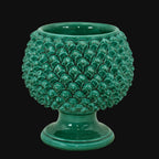 Vaso Mezza Pigna in Ceramica di Caltagirone — Verde Smeraldo