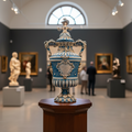 Vaso monumentale prosa in serie limitata mono blu Ceramiche di Caltagirone Sofia