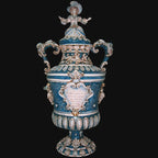 Vaso monumentale prosa in serie limitata mono blu Ceramiche di Caltagirone Sofia