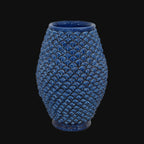 Vaso pigna di Caltagirone modellata a mano altezza 25 cm in blu intenso Ceramiche di Caltagirone Sofia