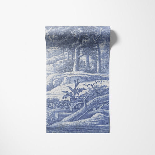 Capri Landscape Blue Vintage Wall Mural Lovalù