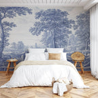 Capri Landscape Blue Vintage Wall Mural Lovalù