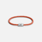 Montblanc Meisterstück Cayenne 3-ring steel and leather bracelet size L 13429168