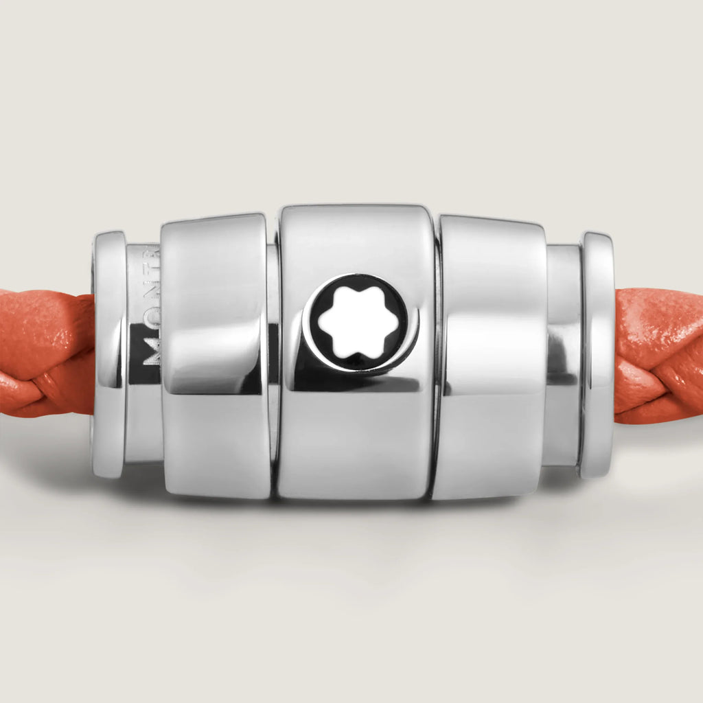 Montblanc Meisterstück Cayenne 3-ring stainless steel and leather bracelet size M 13429163