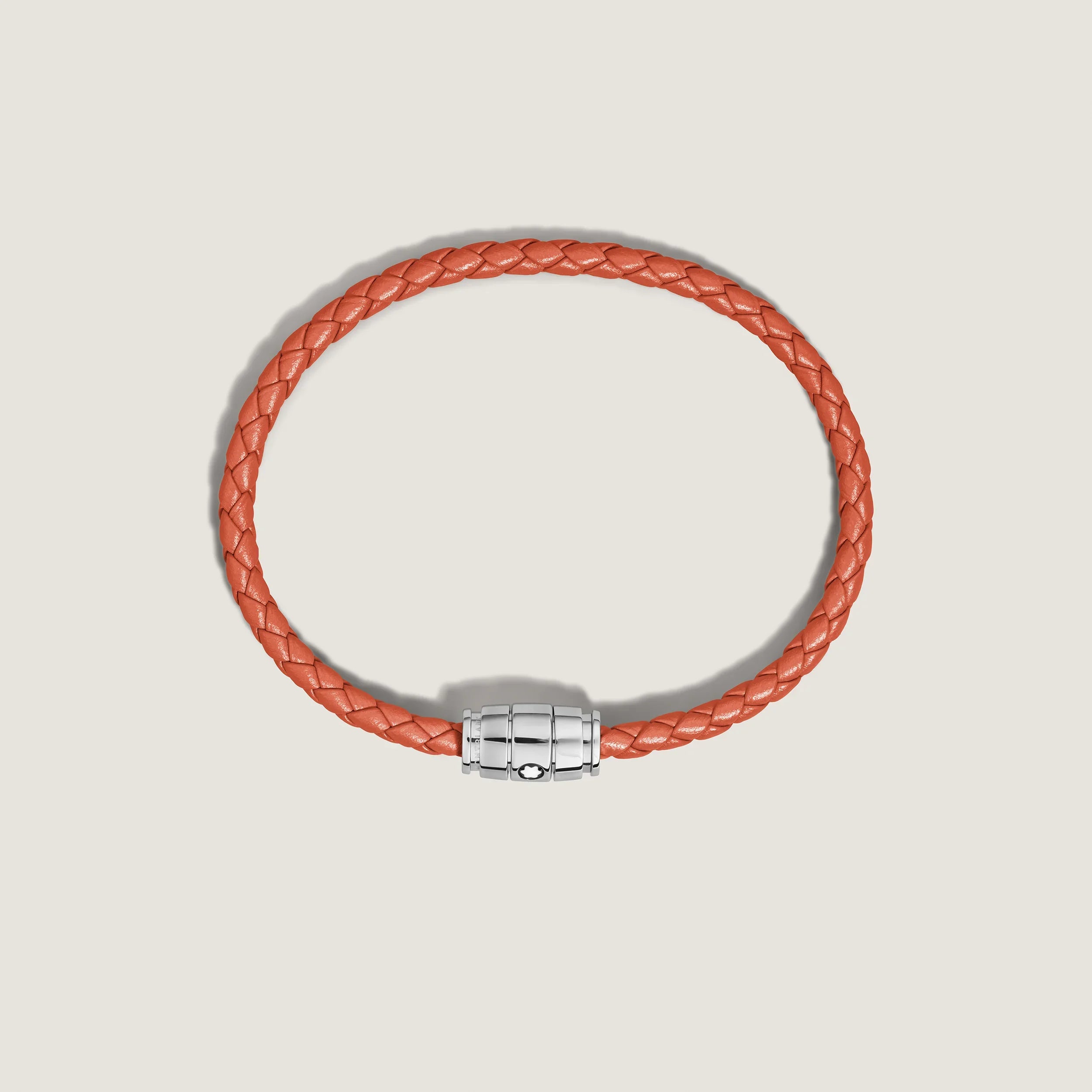 Montblanc Meisterstück Cayenne 3-ring steel and leather bracelet size L 13429168